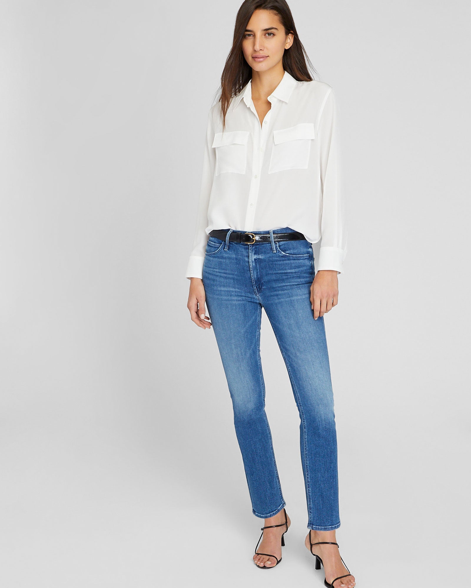 Simon-MOTHER Mid Rise Dazzler Ankle Jeans