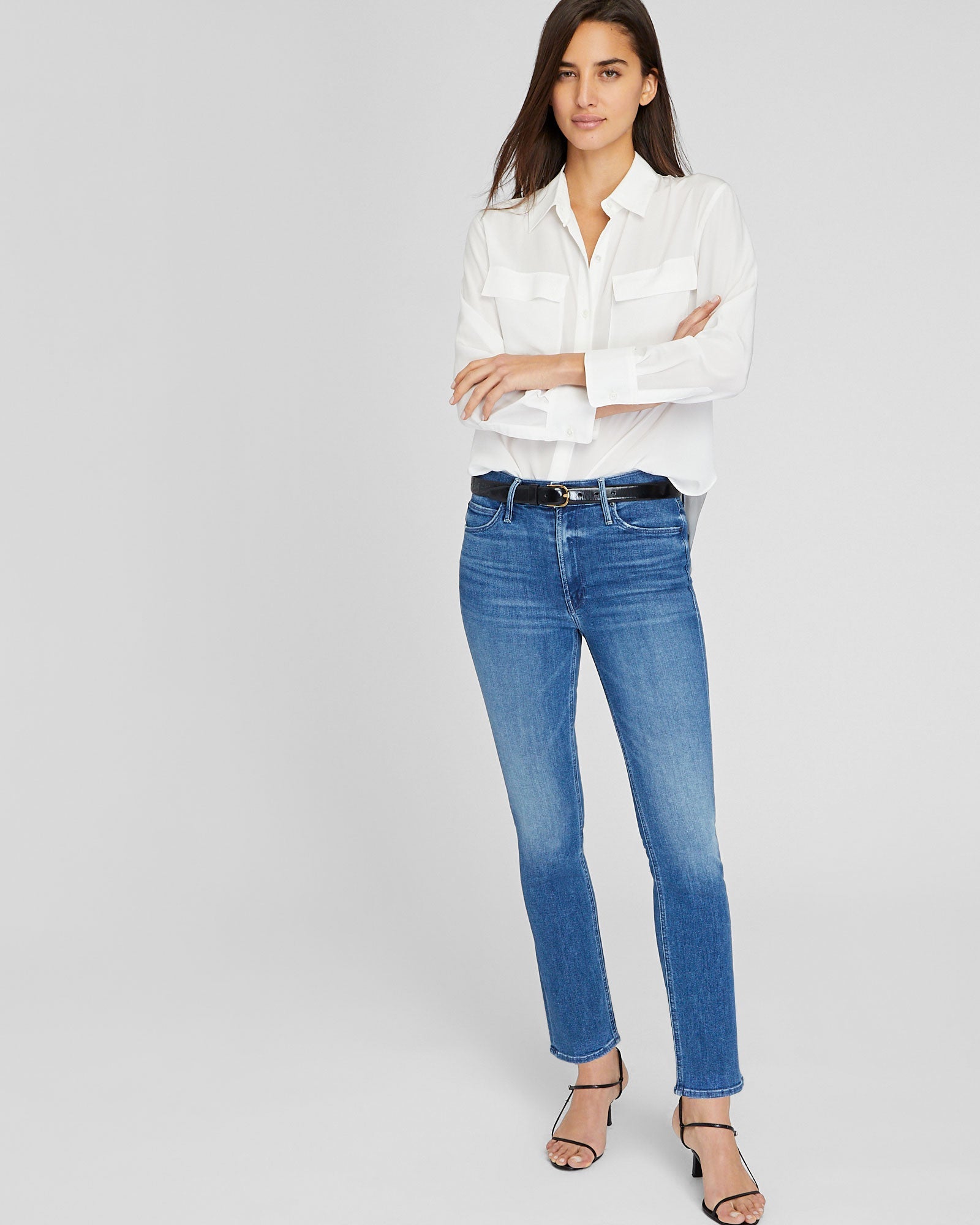 Simon-MOTHER Mid Rise Dazzler Ankle Jeans
