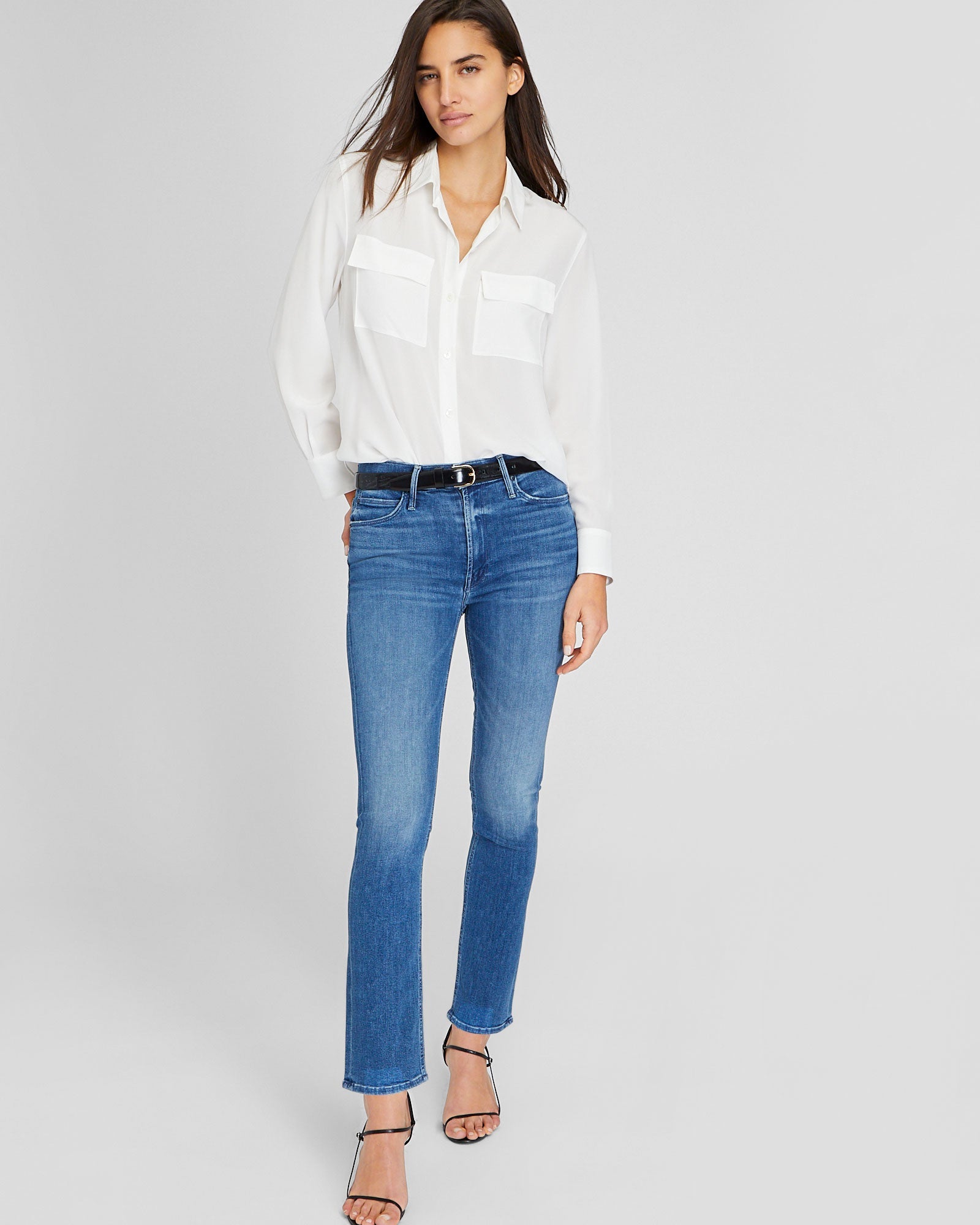 Simon-MOTHER Mid Rise Dazzler Ankle Jeans
