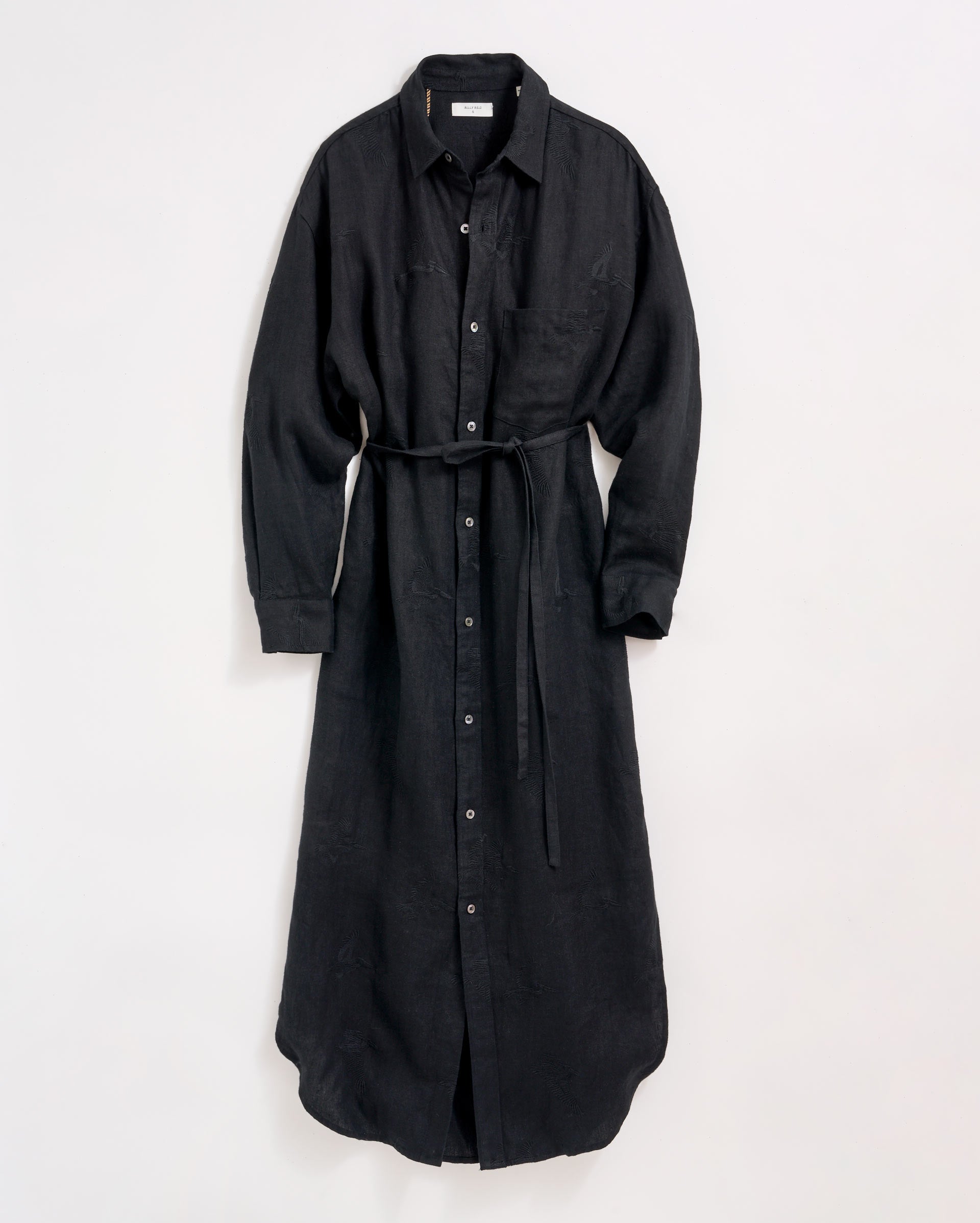 Simon-Linen Pelican Maxi Shirt Dress