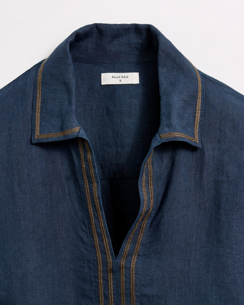 Simon-Linen Chainstitch Tunic Dress